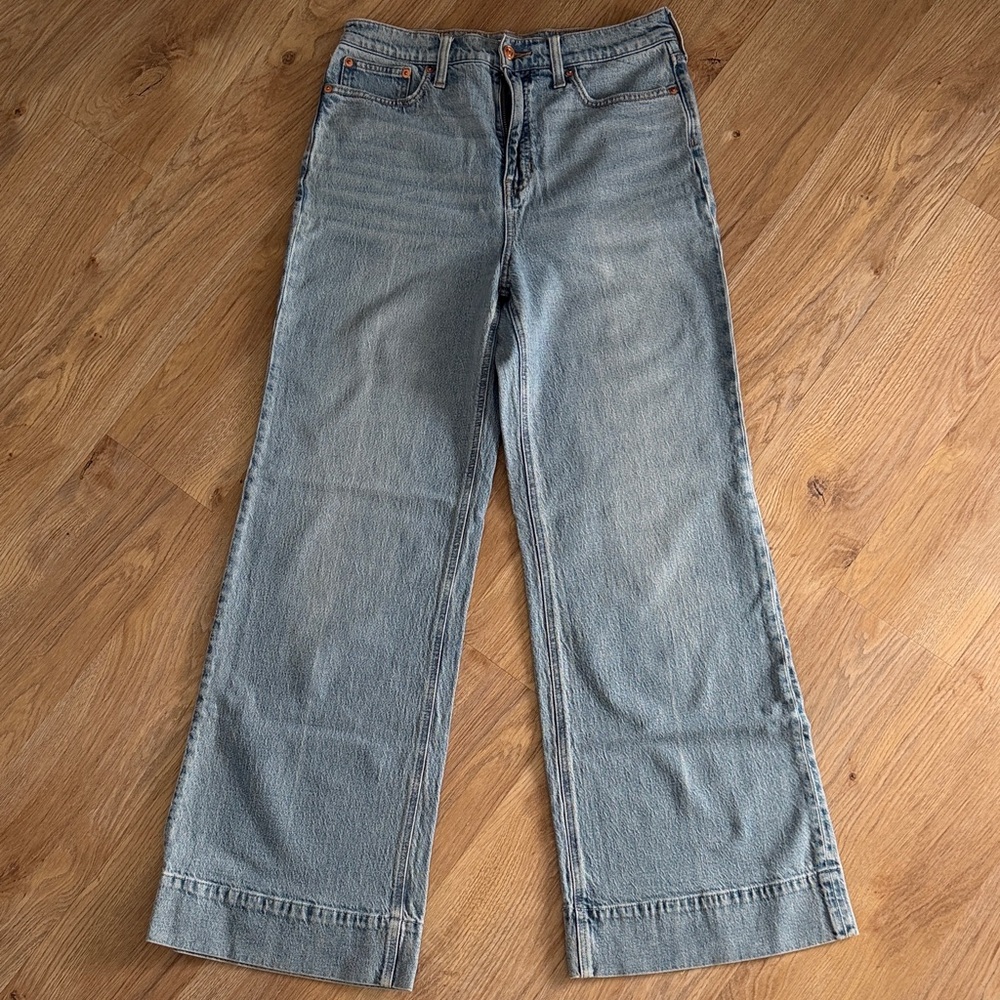 J. Crew Classic wide-leg jean trousers in signature stretch